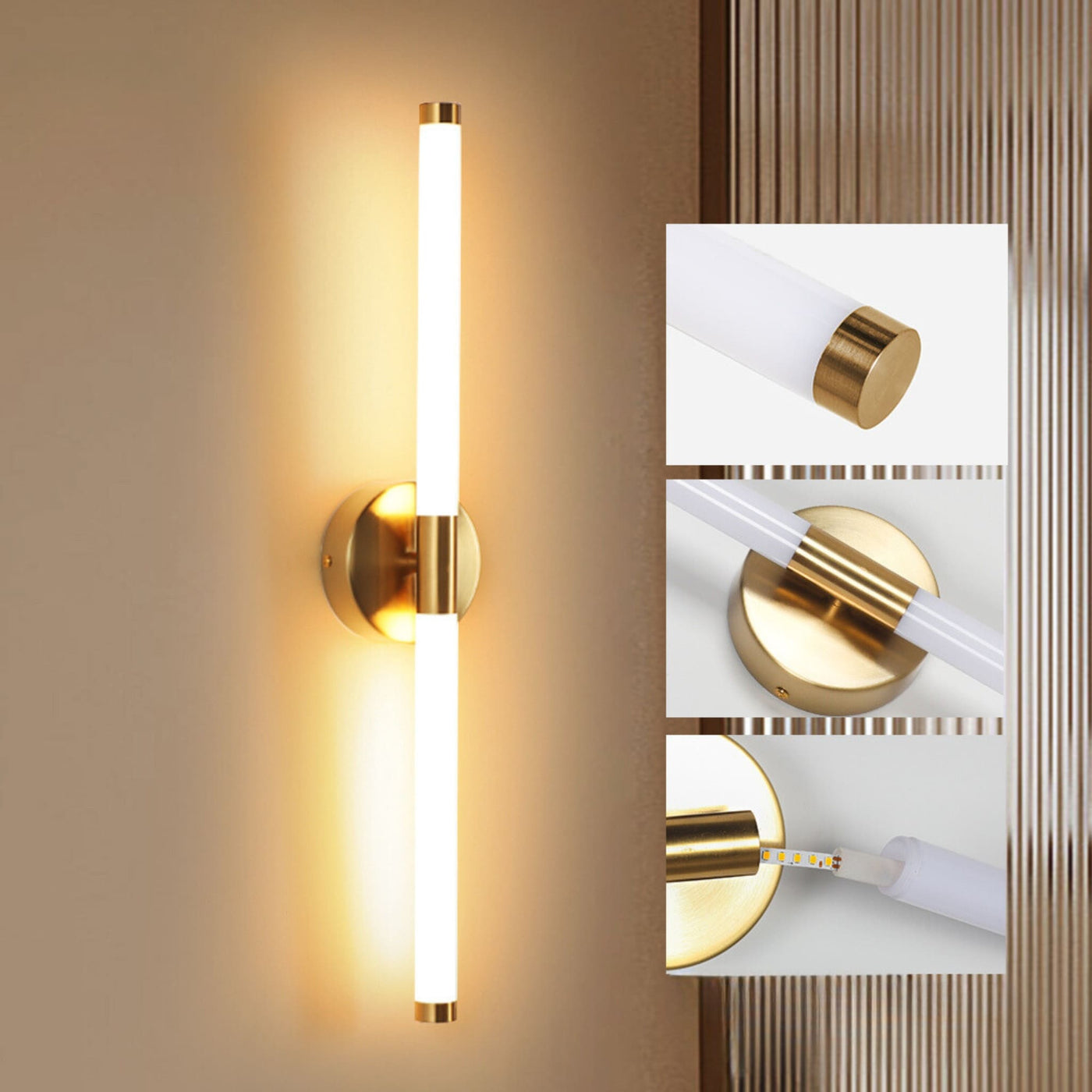 Luminária de Parede Banheiro Espelho Luxy Golden 80cm