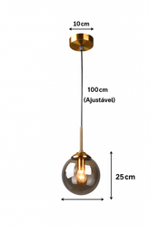 Luminária de Teto Pendente Vidro Âmbar Nice