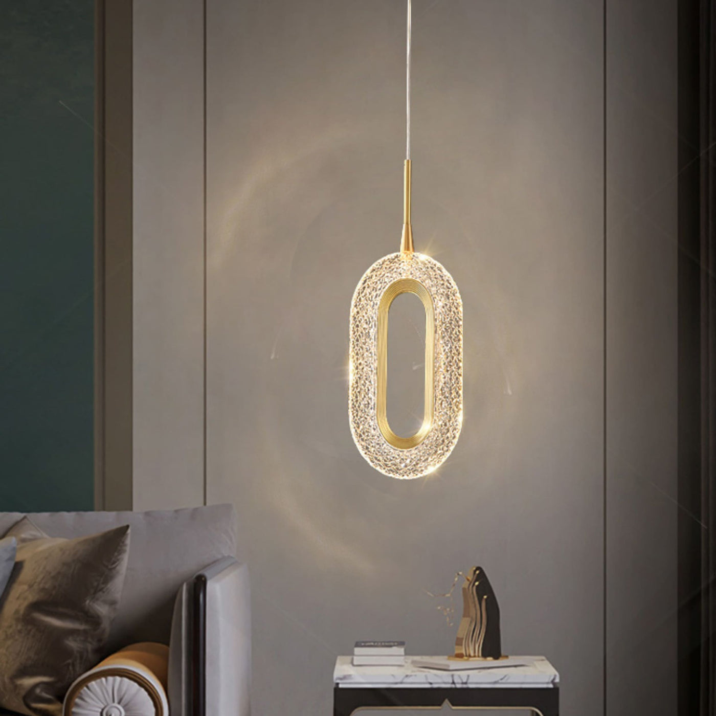 Pendente Taranto Cristal Oval Acrílico