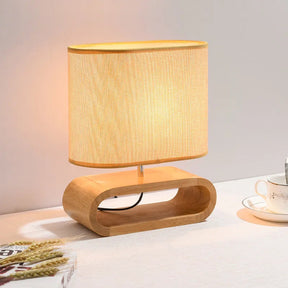 Luminária de Mesa Madeira Linho Toyama