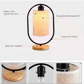 Luminária de Mesa Linho Vintage Nara