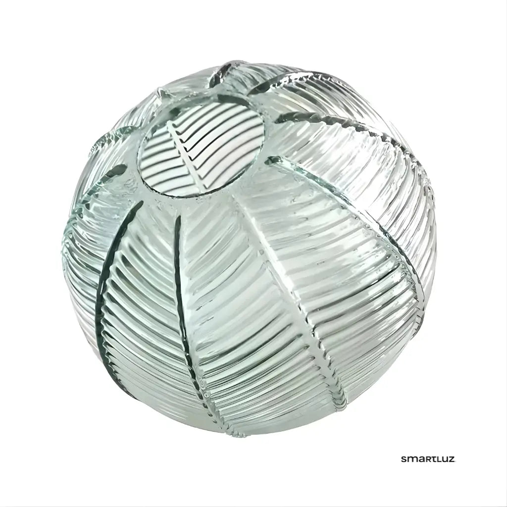 Luminária Pendente Vidro Canelado Verde Safira