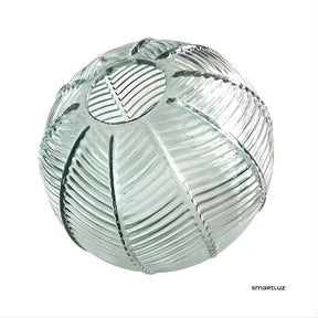 Luminária Pendente Vidro Canelado Verde Safira