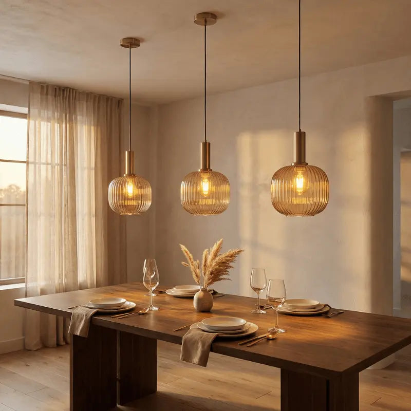 Luminária Pendente Vidro Colorido 20cm Dourado Sala de Jantar Cozinha Âmbar Verde Bivolt