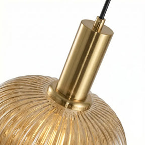 Luminária Pendente Vidro Colorido 20cm Dourado Sala de Jantar Cozinha Âmbar Verde Bivolt