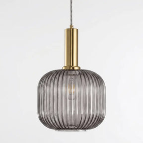 Luminária Pendente Vidro Colorido 20cm Dourado Sala de Jantar Cozinha Âmbar Verde Bivolt