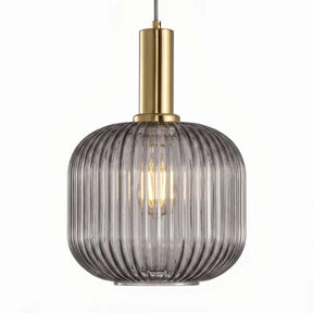 Luminária Pendente Vidro Colorido 20cm Dourado Sala de Jantar Cozinha Âmbar Verde Bivolt