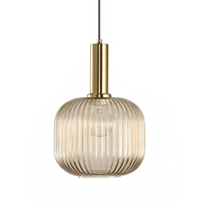 Luminária Pendente Vidro Colorido 20cm Dourado Sala de Jantar Cozinha Âmbar Verde Bivolt