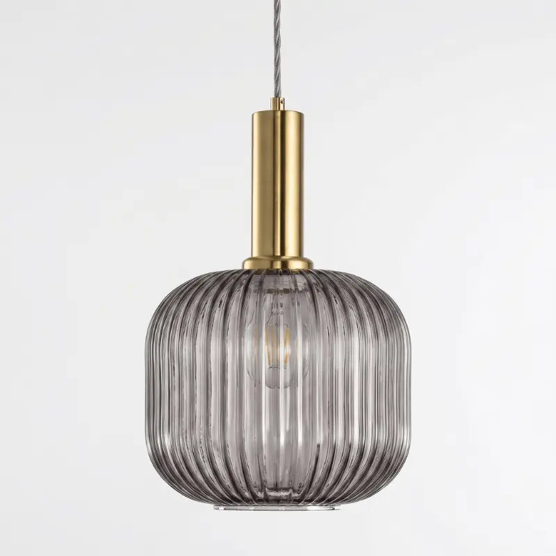 Luminária Pendente Vidro Colorido 20cm Dourado Sala de Jantar Cozinha Âmbar Verde Bivolt
