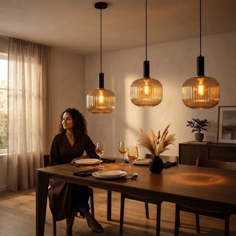 Luminária Pendente Vidro Colorido 20cm Preto Sala Cozinha Âmbar Verde Cinza Bivolt