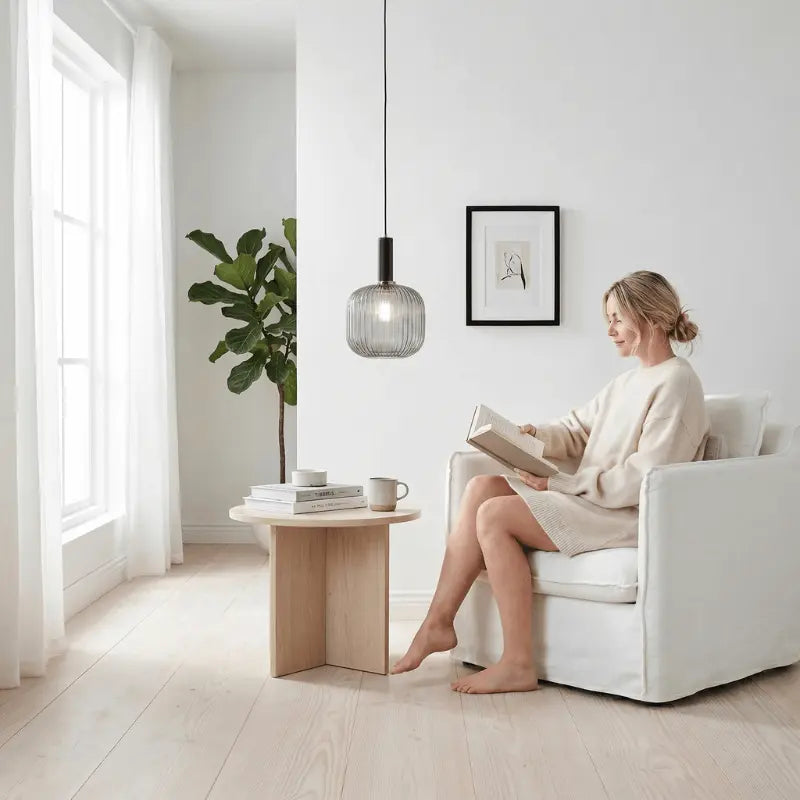 Luminária Pendente Vidro Colorido 20cm Preto Sala Cozinha Âmbar Verde Cinza Bivolt