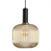 Luminária Pendente Vidro Colorido 20cm Preto Sala Cozinha Âmbar Verde Cinza Bivolt