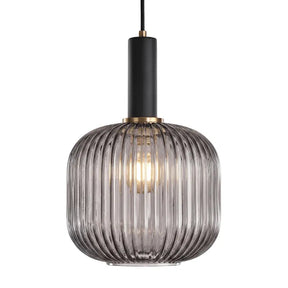 Luminária Pendente Vidro Colorido 20cm Preto Sala Cozinha Âmbar Verde Cinza Bivolt