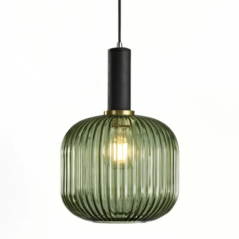 Luminária Pendente Vidro Colorido 20cm Preto Sala Cozinha Âmbar Verde Cinza Bivolt