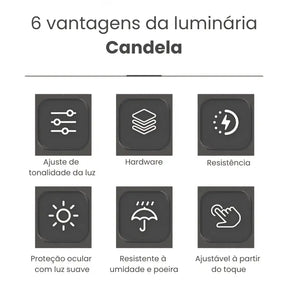 Luminária de Mesa Portátil Recarregável sem Fio Candela