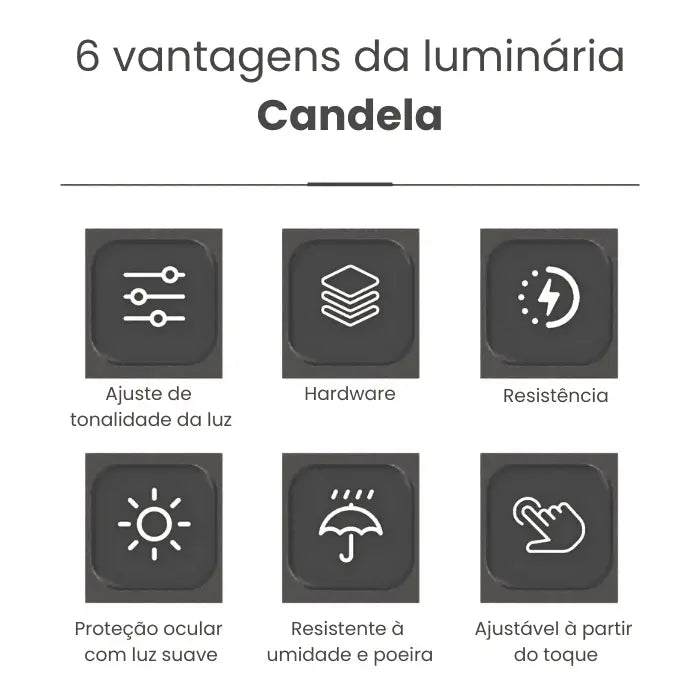 Luminária de Mesa Portátil Recarregável sem Fio Candela