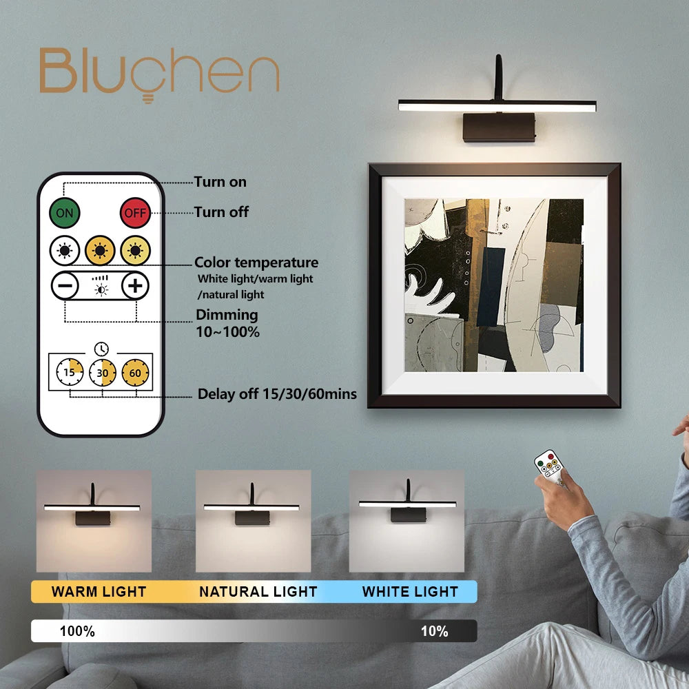 Luminária de Parede LED Moderna Bateria Recarregável