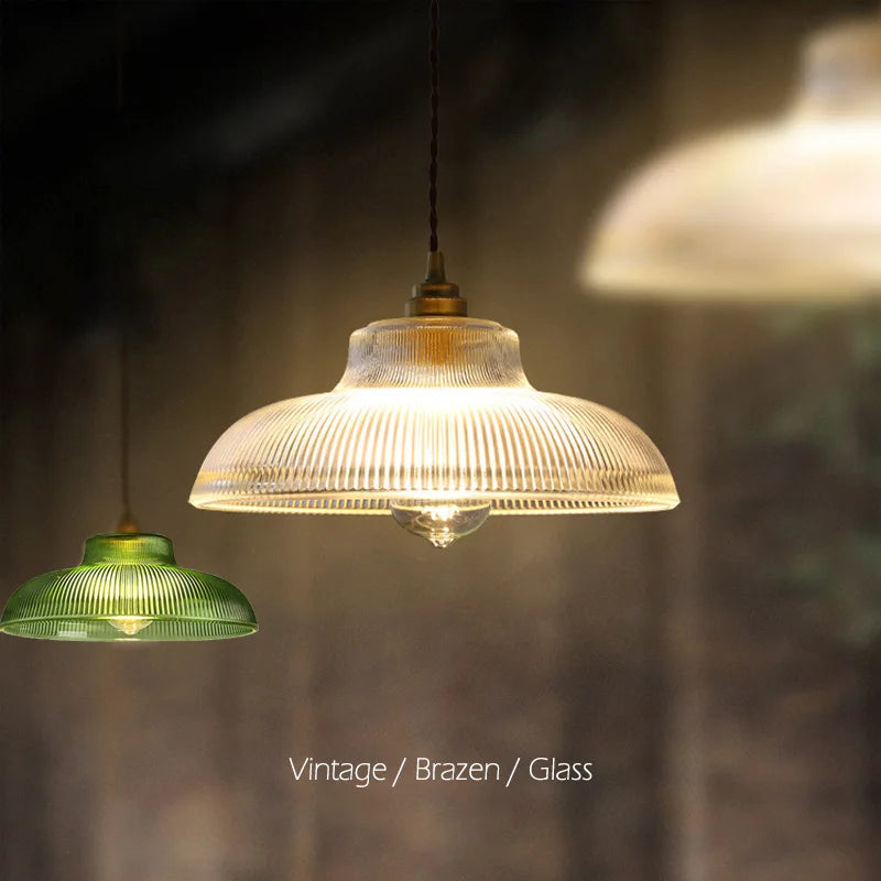 Pendente Nórdico de Vidro Verde LED - Vista Principal