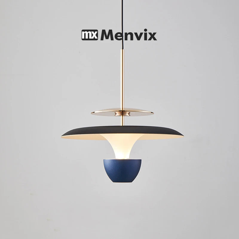 Pendente LED variacoes de cor preto branco vermelho cinza