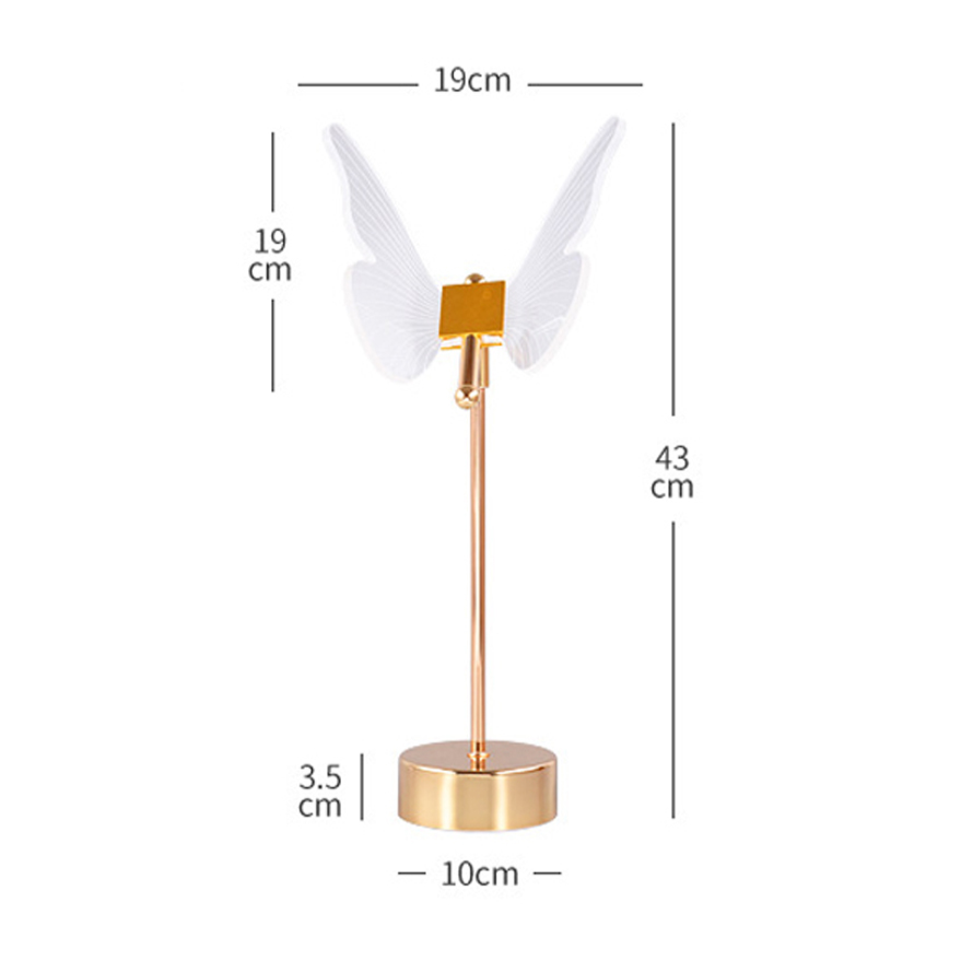 Luminária de Mesa Borboleta Cristal Acrílico